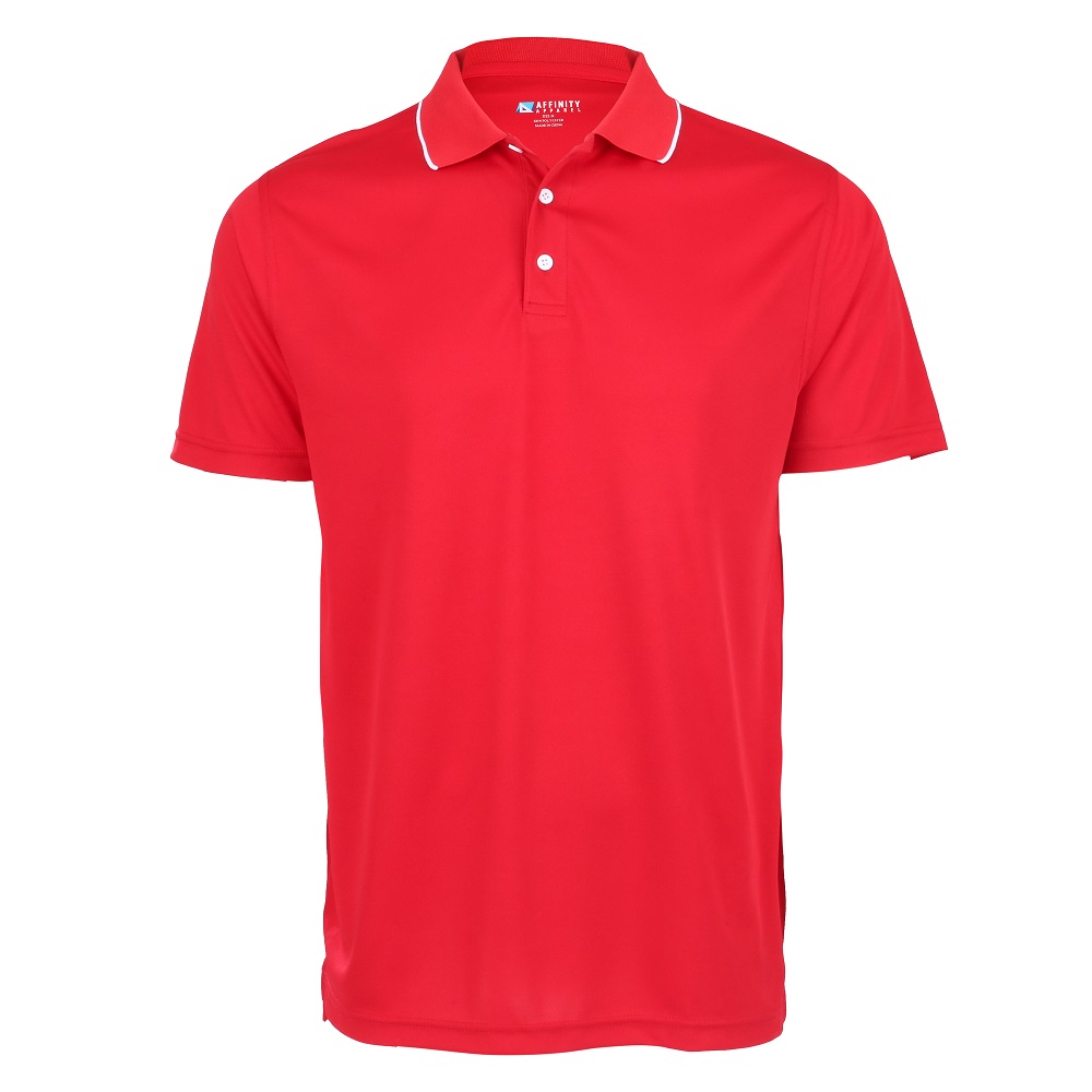 Affinity Unisex Solid Mesh Tipped Clr  S/S Performance Polo