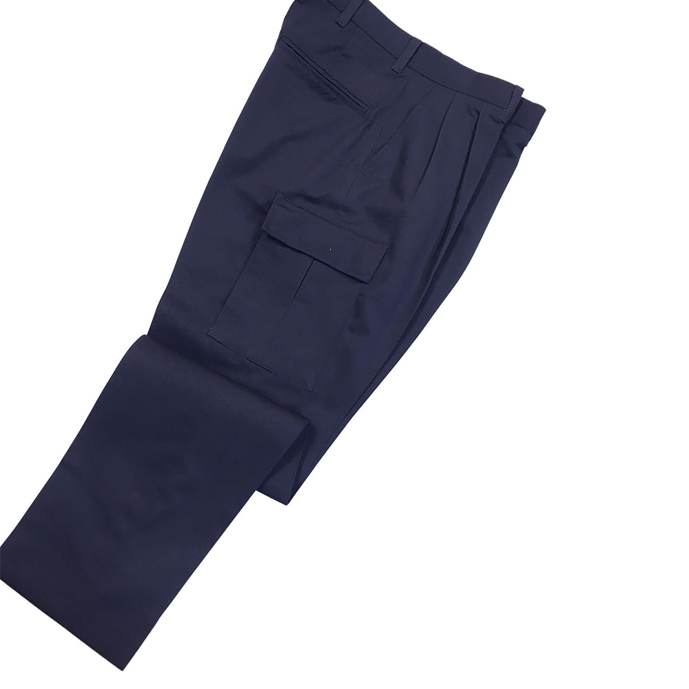 Men's Pleated Poly/Cotton Cargo Trousers